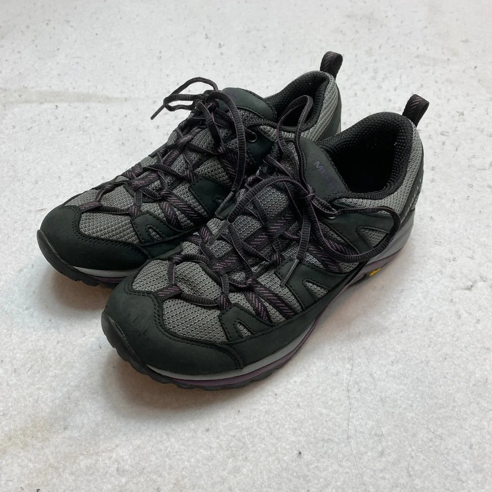 Merrell Siren Edge 3 Waterproof Hiking Shoes Womens 9.5 Black Purple J035326